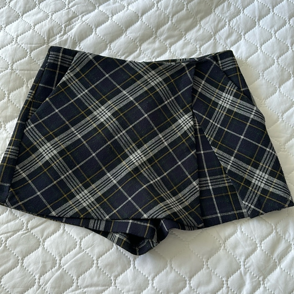Plaid blue Mini Skort
